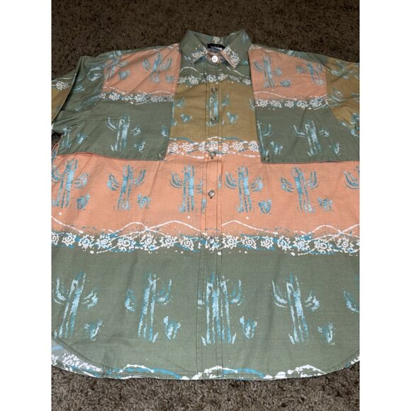 Vintage RAFTER JX Button Shirt Southwestern Aztec Print Rodeo Western Native L - Picture 8 of 10